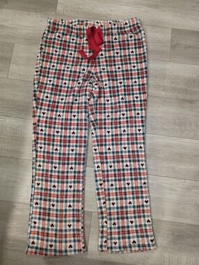 Disney Mickey Mouse Fleece Pajama Pants Plaid Red Blue Cozy XL Lounge Sleepwear